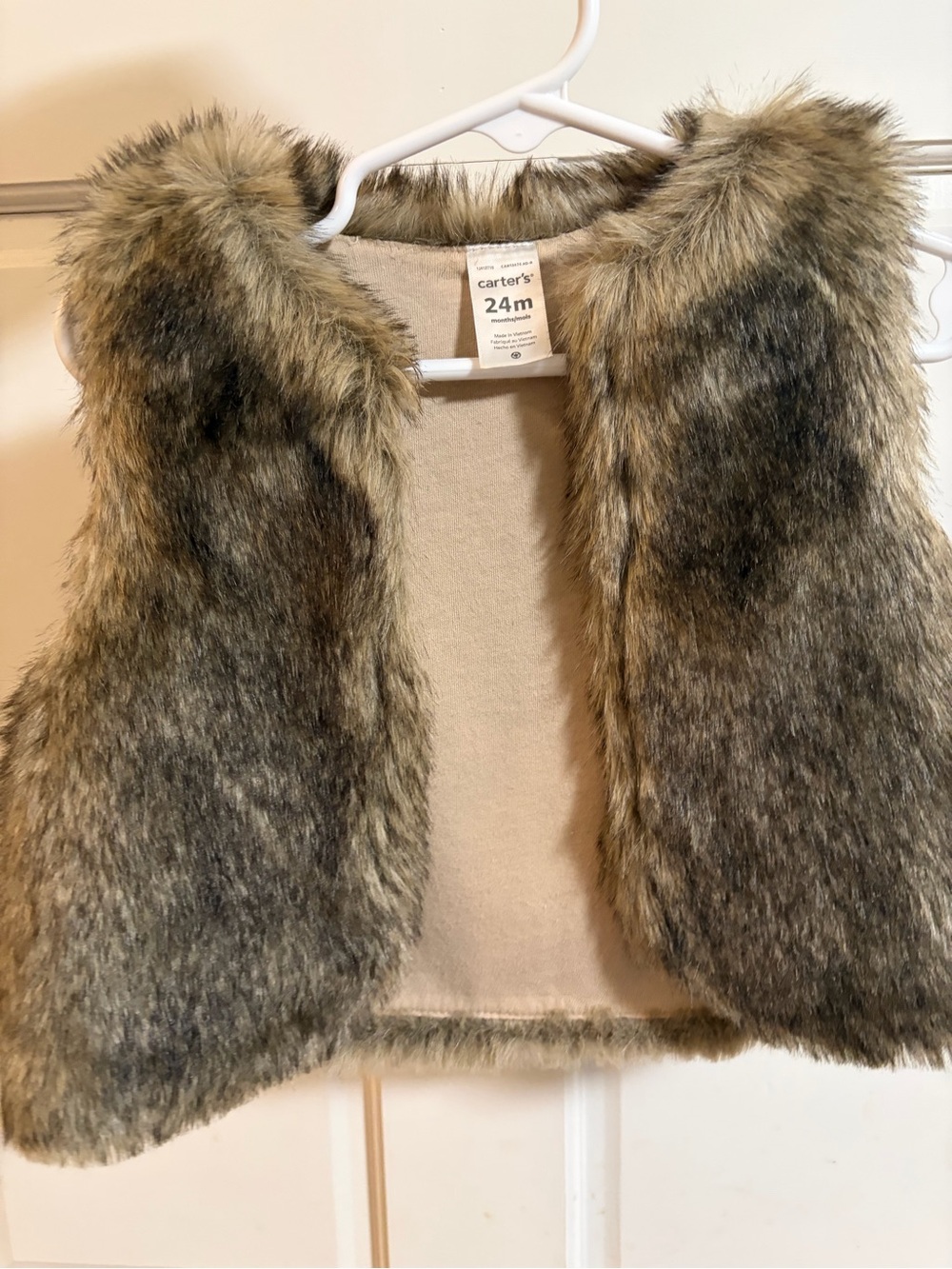 Carter's Faux Fur Vest in Brown and Gray Blend